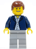 LEGO twn053 Dark Blue Jacket, Light Blue Shirt, Light Bluish Gray Legs, Reddish Brown Male Hair (3181)